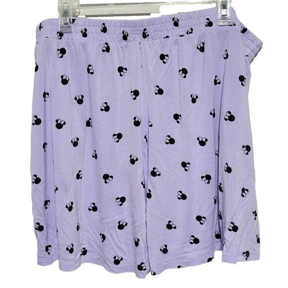 Disney Minnie Mouse Pajama Shorts 2XL Women’s Purple Soft Stretch Pockets - Picture 2 of 3